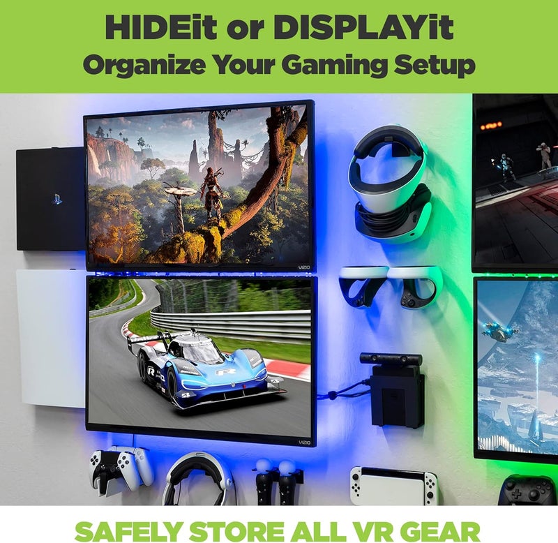 HIDEit Mounts Wall Mount for PSVR 2 - Bundle for PlayStation VR 2 and PSVR2 Sense Controllers - American Company - Not Compatible with Other VR Headsets - Image 3